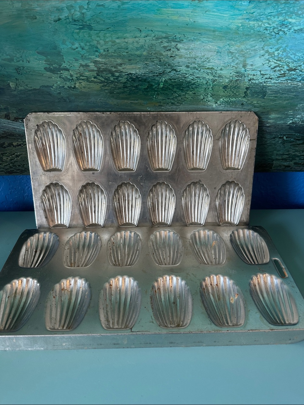2 Vintage Madeleine Pans - 24-Cavity Shell Mold - Different sizes